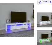 vidaXL TV-meubel - LED-verlichting - Wit - 200 x 36.5 x 40 cm - Kast