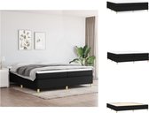 vidaXL Boxspringframe - Zwart stoffen bedframe - 203 x 200 x 35 cm - Geschikt voor 200 x 200 cm matras (exclusief) - Bed