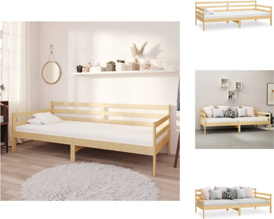 vidaXL Houten bedbank - Logeerbed en bank - 204x98x70cm - Massief grenenhout - Bed