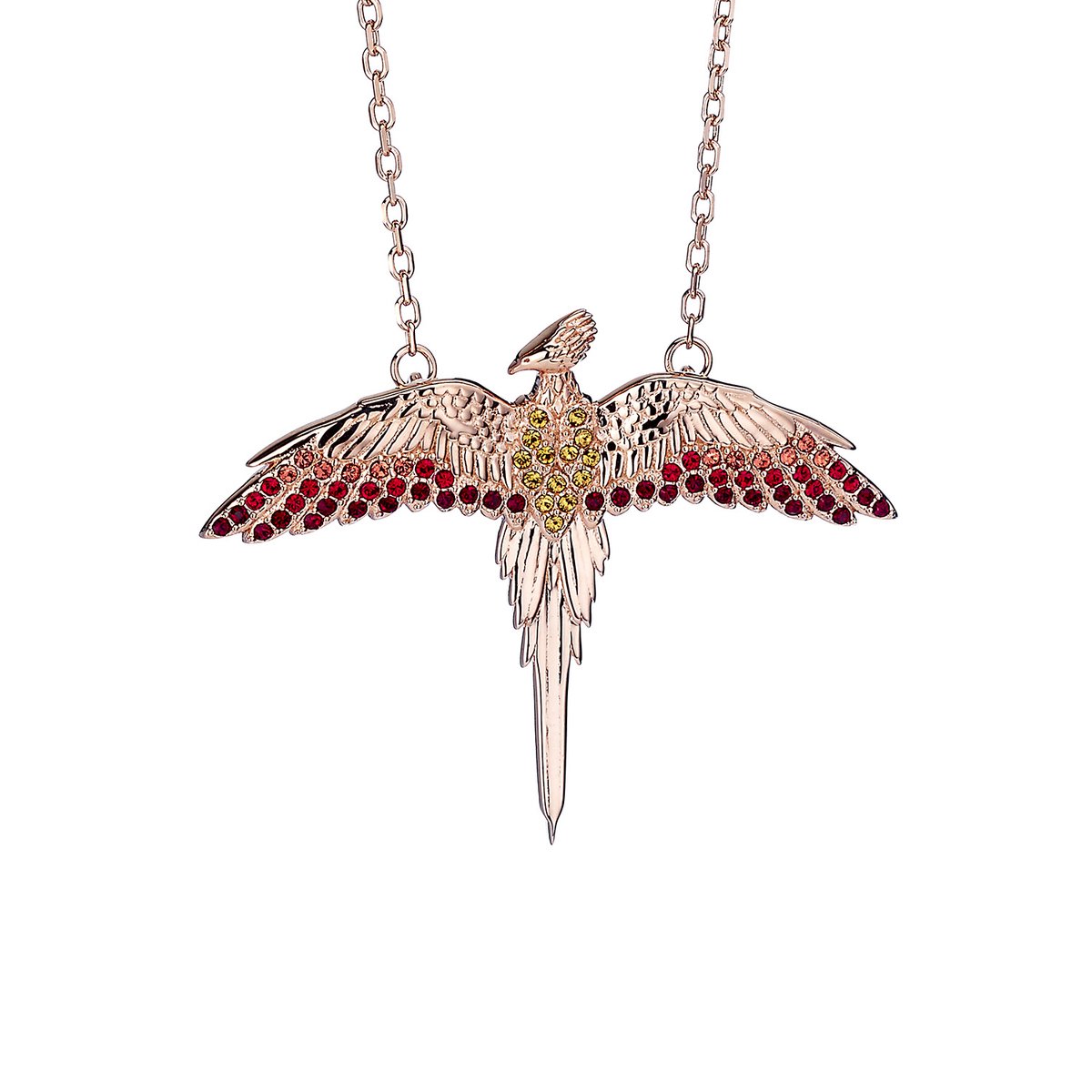 The Carat Shop - Harry Potter - Sterling Zilver Fawkes Feniks Hals Ketting met Kristal - Verguld