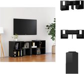 vidaXL Tv-meubel Hoogglans Zwart 104x30x52 cm - Modulair design - Kast