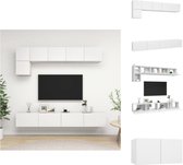 vidaXL Televisiemeubelset - (naam ) - Wandmeubel - Kleur- wit - Materiaal- spaanplaat - Maten- 60x30x30 cm / 80x30x30 cm / 100x30x30 cm - Montage vereist - Kast