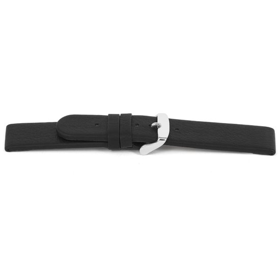 Horlogeband E137 - Leder Classic Zwart - 16x16 mm