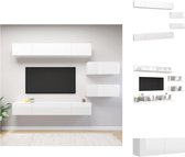vidaXL TV-meubelset - Hoogglans wit - Spaanplaat - Montage vereist - Kast