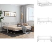 vidaXL Bedbank Sleeper - Wit - 206x184.5x91.5 cm - Geschikt voor 90x200 cm matras - Stevige metalen constructie - Bed