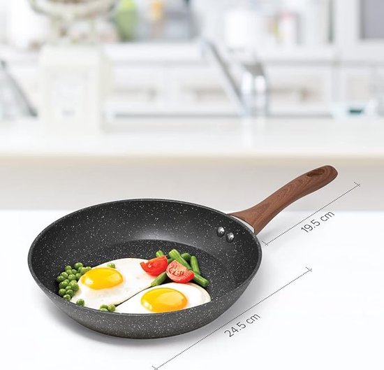 Innerwell Poêle à Frire Roses 20cm Induction - Revêtement Antiadhésif Granit Sans PFOA