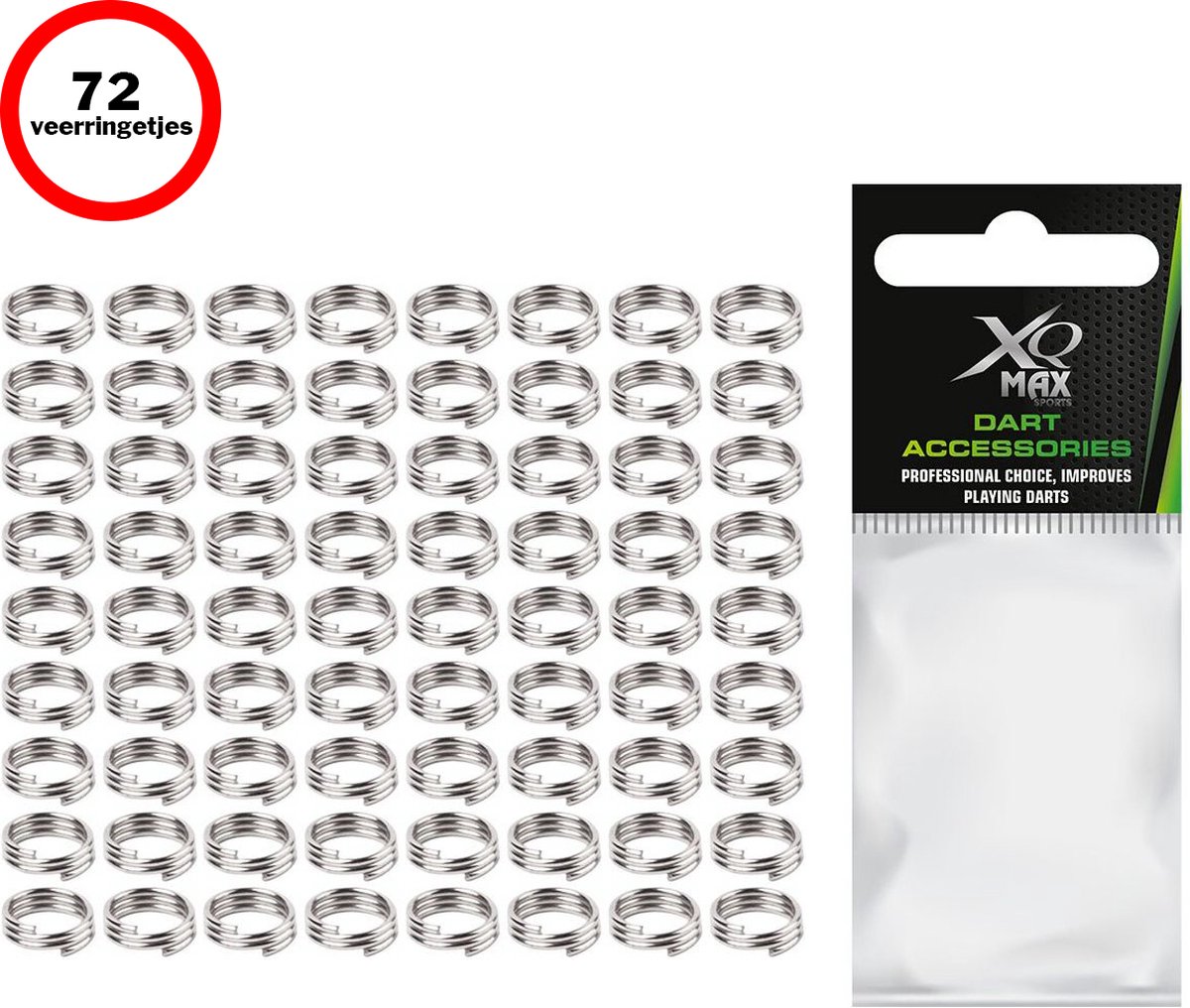 XQMax Veerringetjes voor Dart Shafts - 72 stuks - Zilver - Dart Accessoires