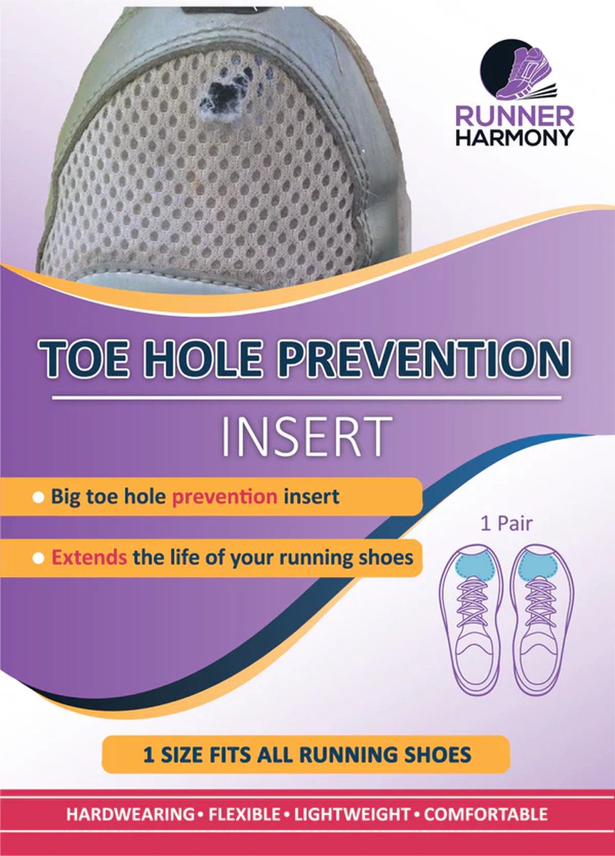 Runner Harmony | Toe Hole Prevention Insert | Teengat voorkomen of repareren?