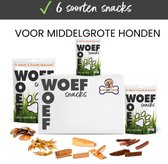 Woef Woef Snacks Hondensnacks Snackbox Middelgrote Honden - 1.00 KG - Kauwsnacks - Gedroogd vlees - Diverse smaken - Middelgrote & grote hondenrassen vanaf 8kg - Geen toevoegingen