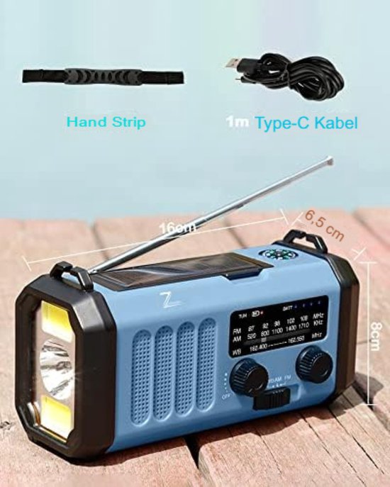 Nedis RDDBCR2000GN Noodradio DAB / FM | Crank radio met