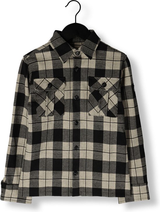 Rellix Shirt Jacket Big Check - met lange mouwen - Jongens Zwart - Maat 164