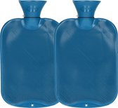 2x stuks kruiken petrol blauw - 2 liter - warmwaterkruik