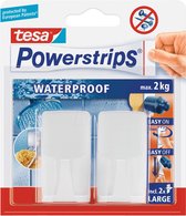 6x Tesa Powerstrips haken waterproof - Klusbenodigdheden - Huishouden - Verwijderbare haken - Opplak haken 2 stuks