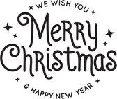 Sticker- Raamsticker- kerst- decoratie- we wish you merry christmas&happy New Year- 29 cm