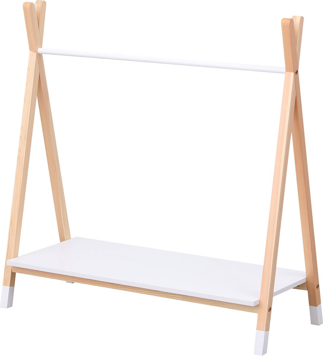 Hout en witte kast LOU