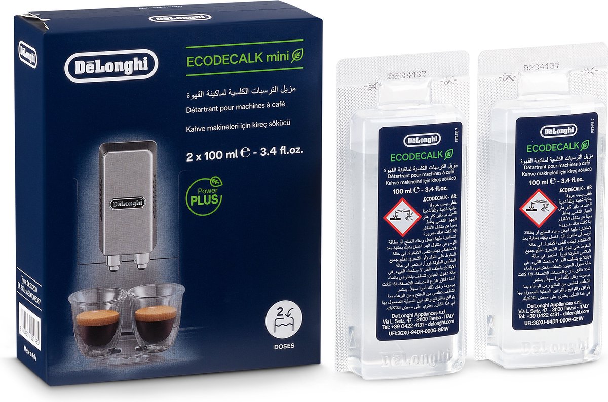 De'Longhi EcoDecalk Mini DLSC200 - Koffiemachineontkalker - 2 x 100 ml - De'Longhi