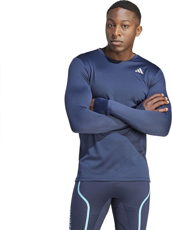 Adidas Own The Run Lange Mouwenshirt Blauw XL Man