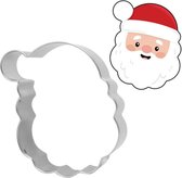 Emporte-pièce tête de Père Noël - 8x6CM - métal inox - Coupe-pâte, moule à biscuits, moule à fondant