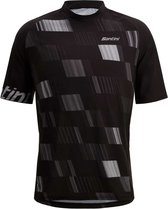 Santini Fibra T-shirt Met Korte Mouwen Zwart M Man