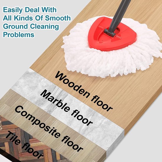 6 Stuks Vervangende Mopkop met Navulbare Kop, 2-in-1 EasyWring&Clean, voor O-Cedar Triangle Spin Mop, 360 Graden Roterende Mopkoppen Microvezel Mopkoppen voor Alle Vloertypen - Set van 6 van Miqnrae — afbeelding 3