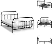 vidaXL Metalen Bedframe - 213 x 151 x 109 cm - Zwart - Geschikt voor 140 x 200 cm Matras - Montage Vereist - Bed