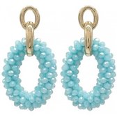 Boucles Boucles d'oreilles Facettes Perles de Verre - Blauw