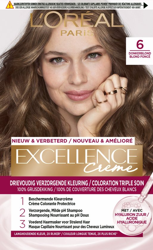 L'Oréal Paris Excellence Crème Donkerblond 6 - Permanente Haarkleuring