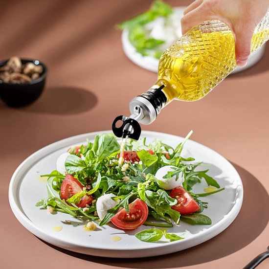 Mamiddle Set Bouteilles Huile Et Vinaigre Cuisine Noir 280ml - Design Moderne Minimaliste