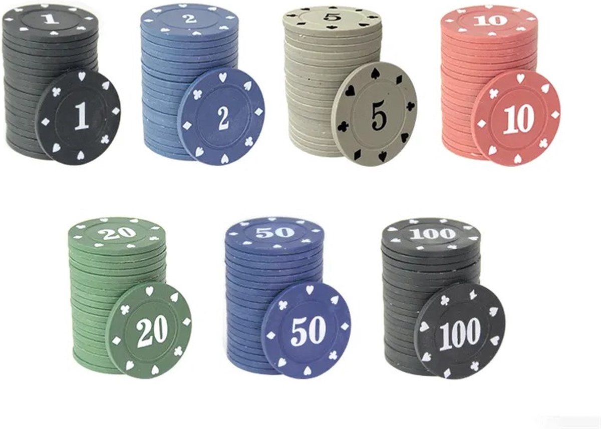 Jetons De Poker En Plastique Jetons De Casino Pour La Fête 100Pcs Jetons De  Poker De