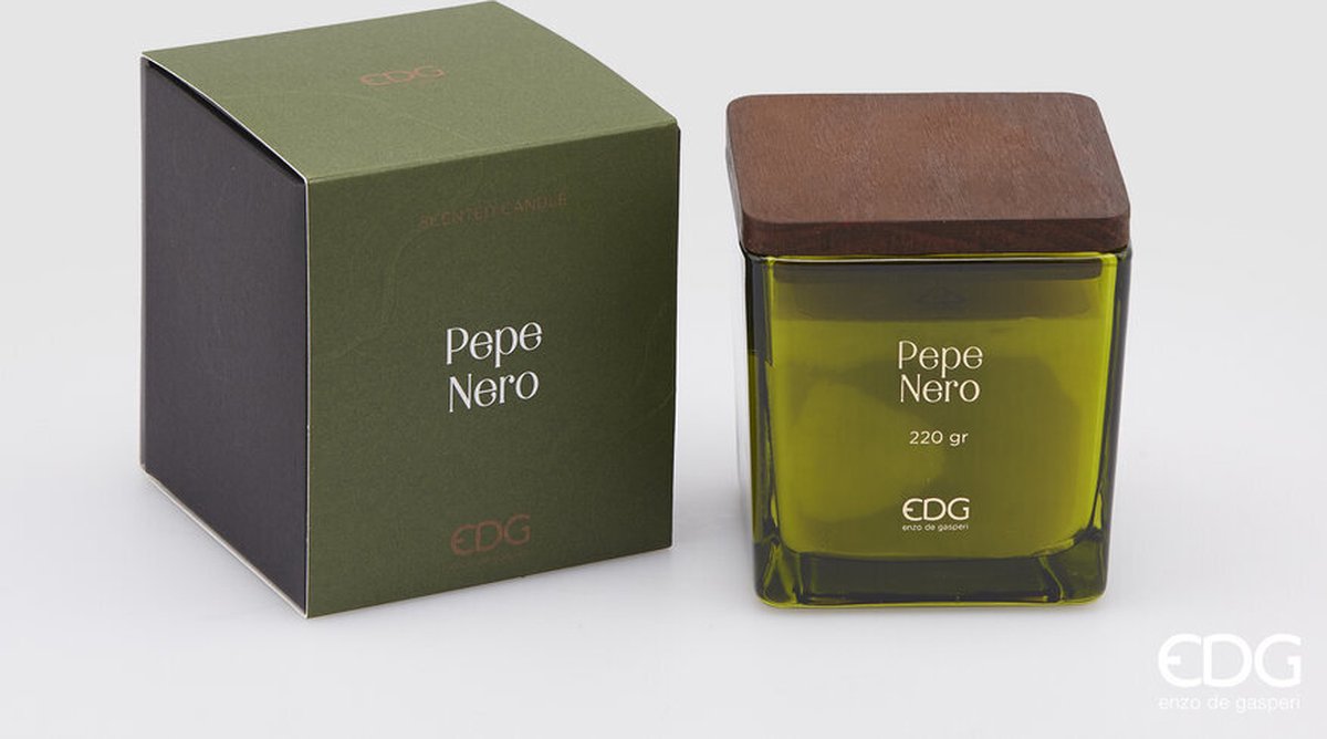 EDG - Enzo De Gasperi Geurkaars Pepe Nero houten deksel H9,5