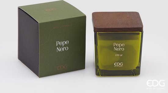 EDG - Bougie parfumée Pepe Nero couvercle en bois H9,5