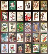 Stickerboekje Kerst - Vintage Christmas Animals - Kerststickers - 30 stuks