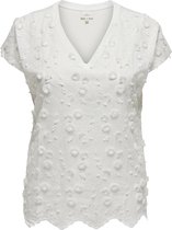 ONLY CARMAKOMA CARLULU LIFE S/S V-NECK TOP BOX JRS Dames Top - Maat L