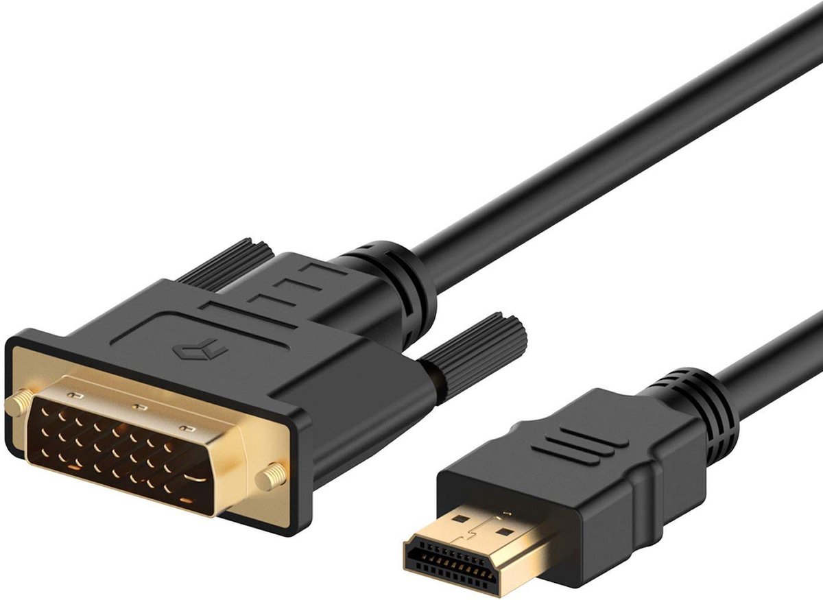 iFoulki HDMI naar DVI-Kabel, CL3-Geclassificeerde hoge Snelheid Bi-Directioneel, 1,8 m, Zwart