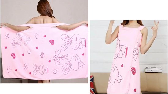 Tout moins cher robe de douche serviette fille rose