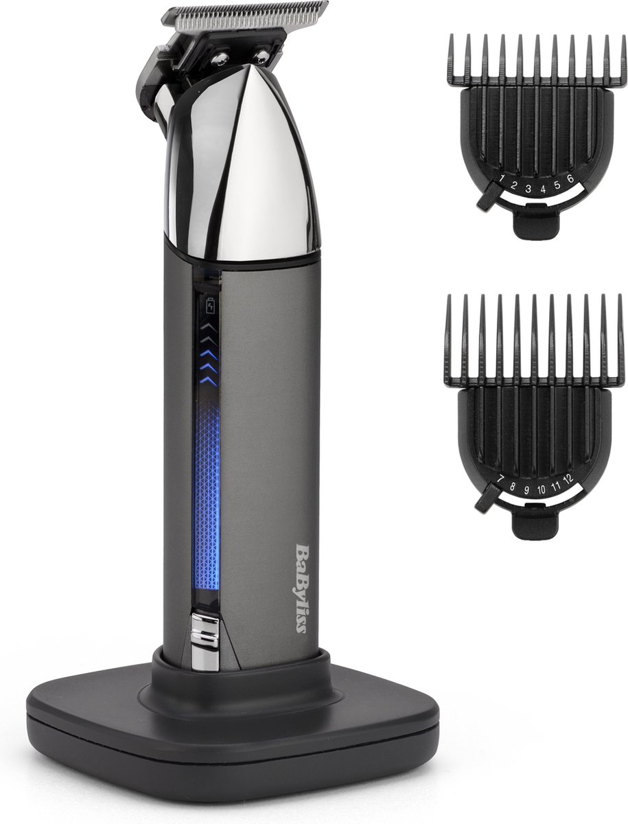 BaBylissMEN Super-X Metal Series T996E Baardtrimmer - Japans Staal T-Mes - USB Oplaadstation - Waterproof