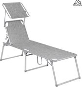 MIRA Home - Ligstoel - Ligstoel met zonnescherm - Tuin - Opvouwbaar ligbed - 65x200x48