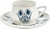 Bol.com KARACA - Iznik - Koffieset - Koffieservies voor 6 personen 90 ml 6 espressokopjes en 6 schoteltjes robuuste mok traditio... aanbieding