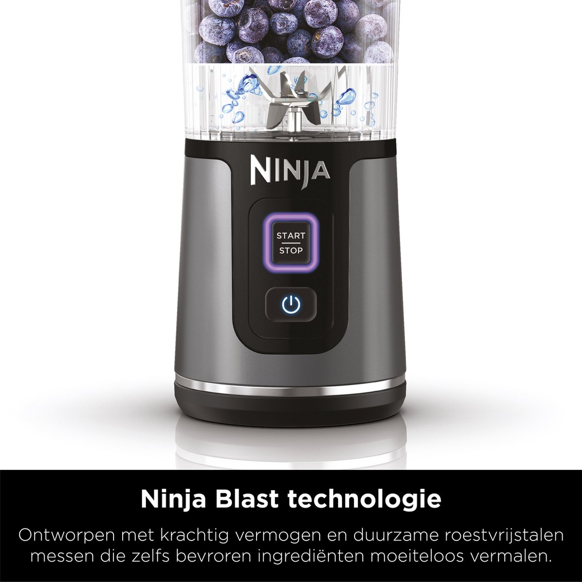 Ninja Blast Blender-To-Go - Draagbare Blender - USB Oplaadbaar - 700 Watt Krachtig Vermogen - Smoothie Maker - Blauw - BC151EUNV – foto 8