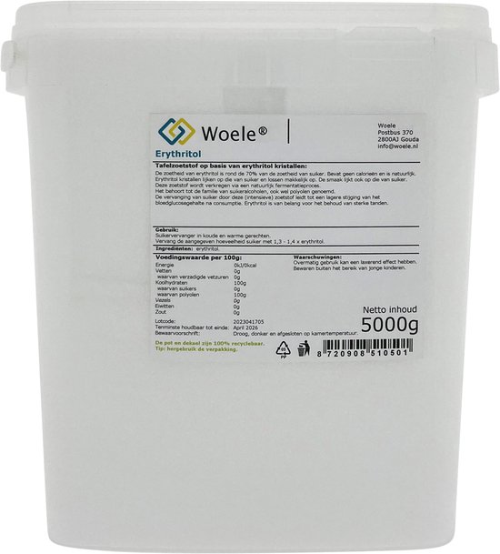 Foto: Woele erythritol 5kg 5000g natuurlijke suikervervanger zonder calorie n