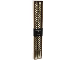 Decostar - Set van 2 kaarsen - 30 cm - goud - kaarsen - kaars - kerst - swirlkaarsen per 2 verpakkingen – foto 2