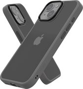 IYUPP Bumper - Geschikt voor iPhone 15 Hoesje - Grijs x Zwart - Shockproof