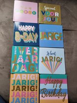8 Cartes de vœux d'anniversaire avec enveloppe. cul.