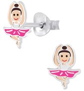 Joy|S - Zilveren ballerina danseres oorbellen 7 x 9 mm