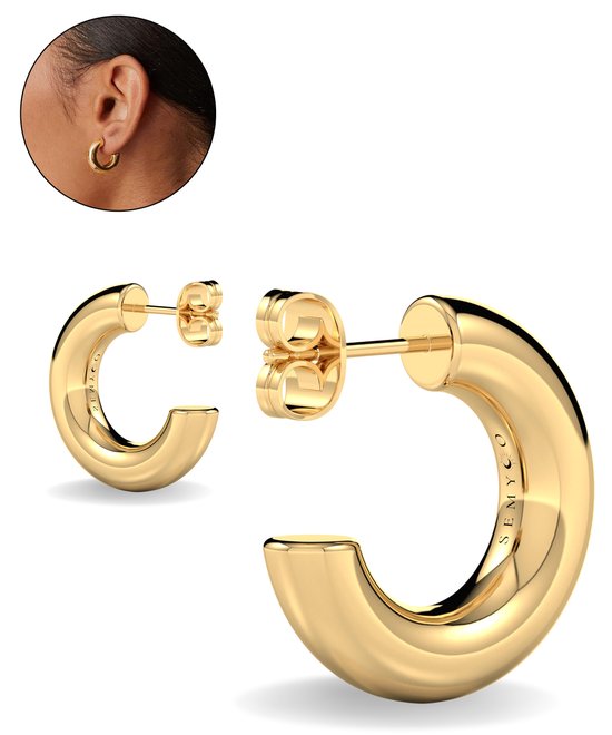 Semyco Stellar - Boucles d'oreilles en or dames - Boucles d'oreilles en or 14 carats - Boucles d' Boucles d'oreilles en or - Boucles d'oreilles en plaqué or PVD
