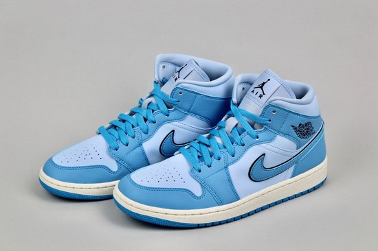 jordan one mid blue and white