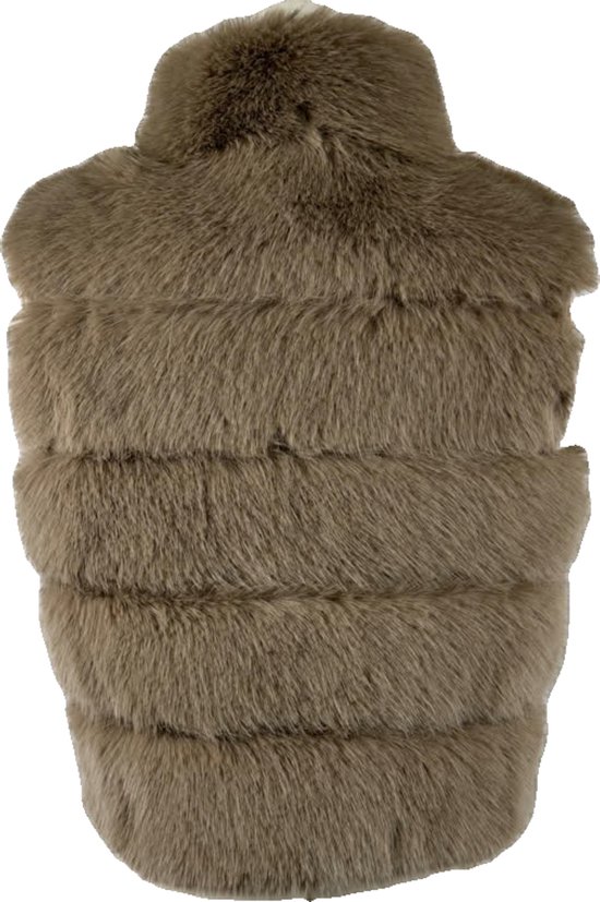 Elegante Dames Faux Fur Bontjas – Warm en Zacht - Beschikbaar in 4 stijlvolle kleuren - One Size - Taupe - Merkloos