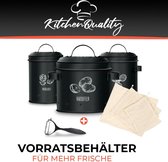 Praktische bewaardoos voor groenten, 3-delige voorraaddoos voor knoflook, uien, aardappelen, incl. dunschiller en jute zak