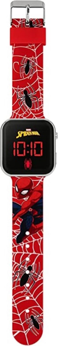 Accutime - LED Watch Spider-Man - Kinderhorloge Met LED Display Voor Datum en Tijd - Rood