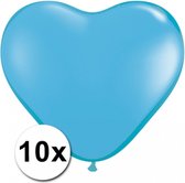 Ballonnen - Hartjes - lichtblauw - 15 cm - 10 stuks